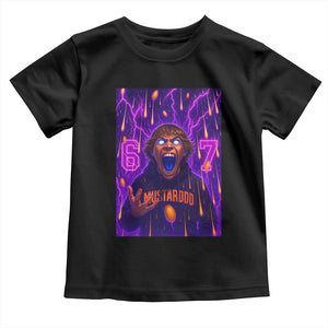 Mason 67 Meme Graphic Toddler T Shirt Glowing Eyes Devil Edit 6 7 Viral Six Seven Scream TS02 Black Print Your Wear