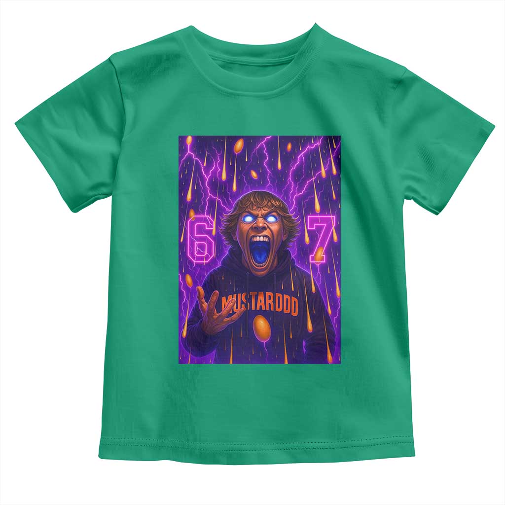 Mason 67 Meme Graphic Toddler T Shirt Glowing Eyes Devil Edit 6 7 Viral Six Seven Scream TS02 Irish Green Print Your Wear
