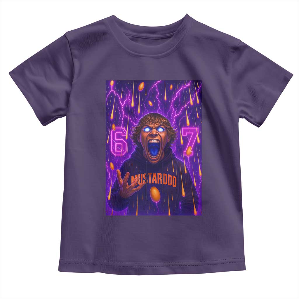 Mason 67 Meme Graphic Toddler T Shirt Glowing Eyes Devil Edit 6 7 Viral Six Seven Scream TS02 Purple Print Your Wear