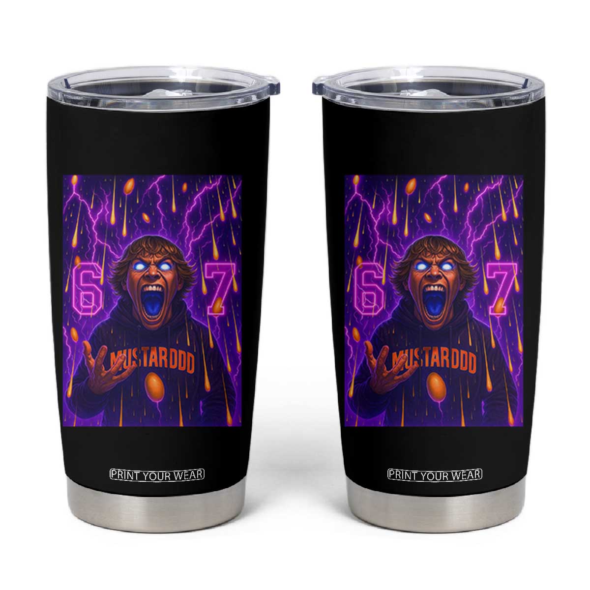 Mason 67 Meme Graphic Tumbler Cup Glowing Eyes Devil Edit 6 7 Viral Six Seven Scream TS02 Black Print Your Wear