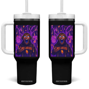 Mason 67 Meme Graphic Tumbler With Handle Glowing Eyes Devil Edit 6 7 Viral Six Seven Scream TS02 One Size: 40 oz Black Print Your Wear