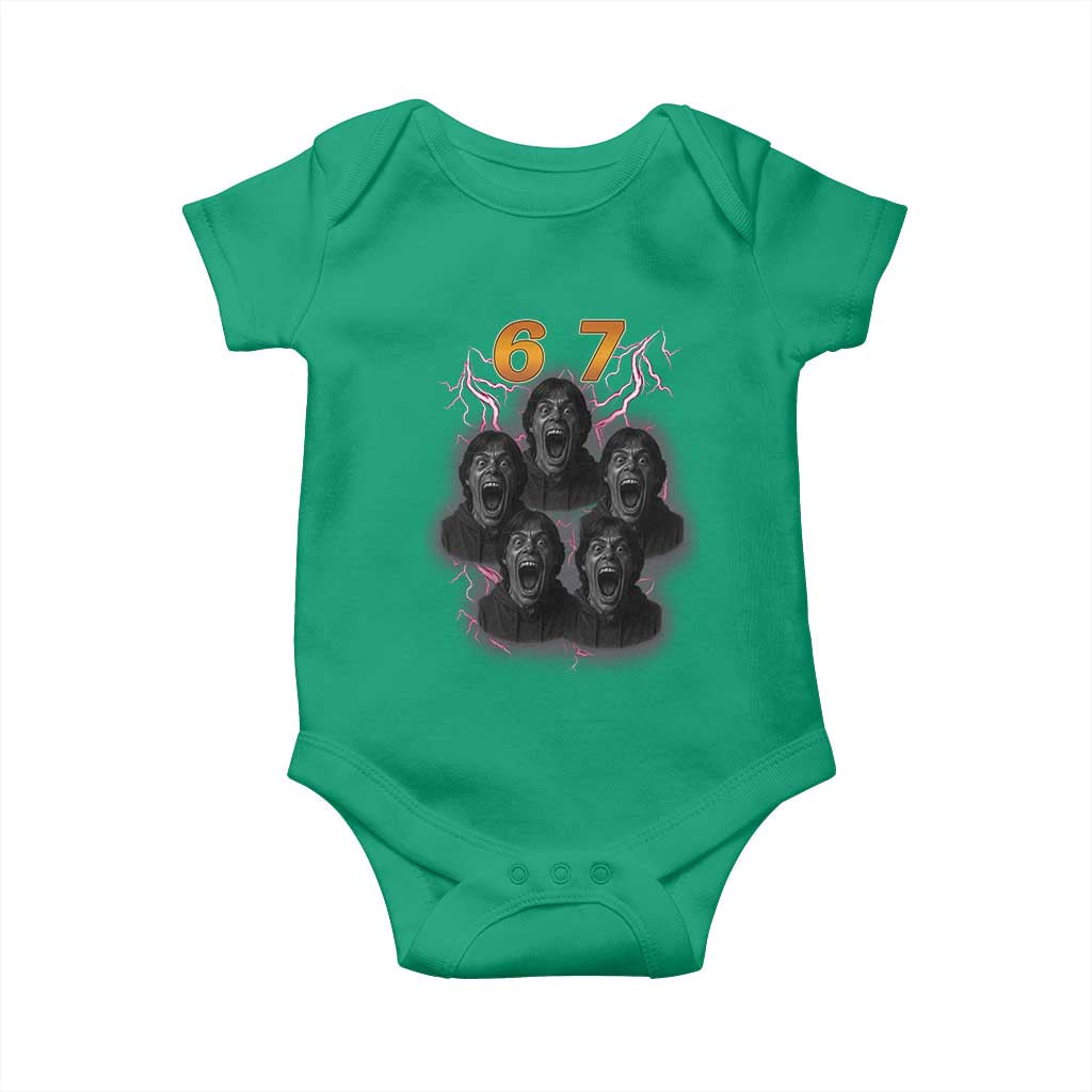 Mason 6 7 Meme Graphic Baby Onesie Six Seven 67 Meme Horror Edit Bootleg TS02 Irish Green Print Your Wear