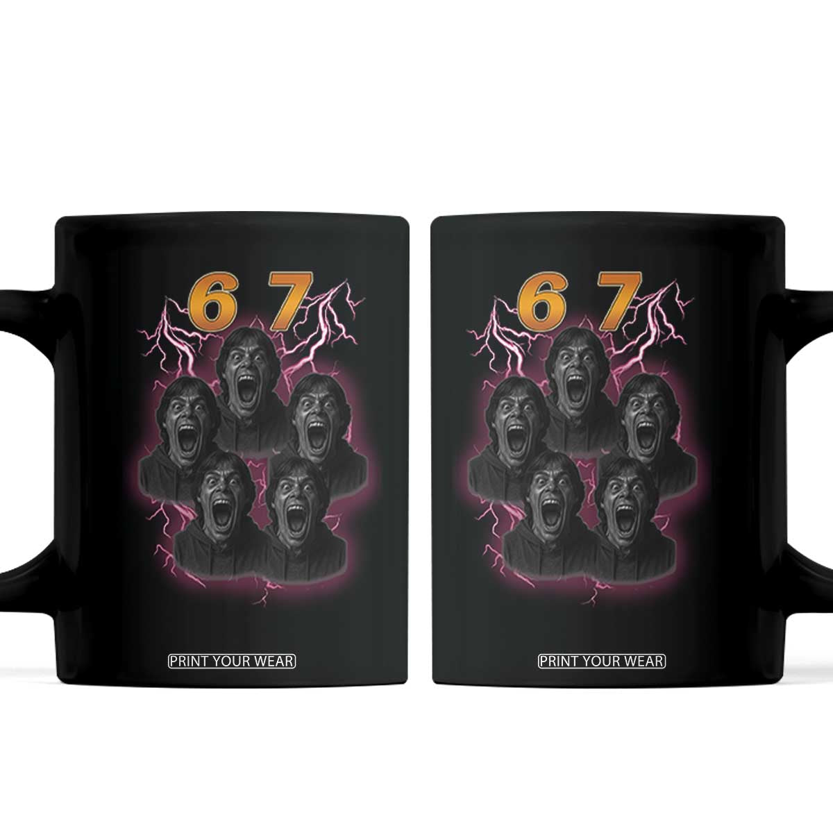 Mason 6 7 Meme Graphic Coffee Mug Six Seven 67 Meme Horror Edit Bootleg TS02 Black Print Your Wear