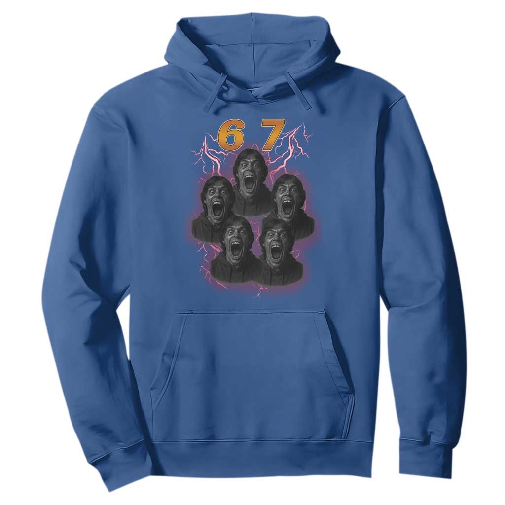 Mason 6 7 Meme Graphic Hoodie Six Seven 67 Meme Horror Edit Bootleg TS02 Royal Blue Print Your Wear