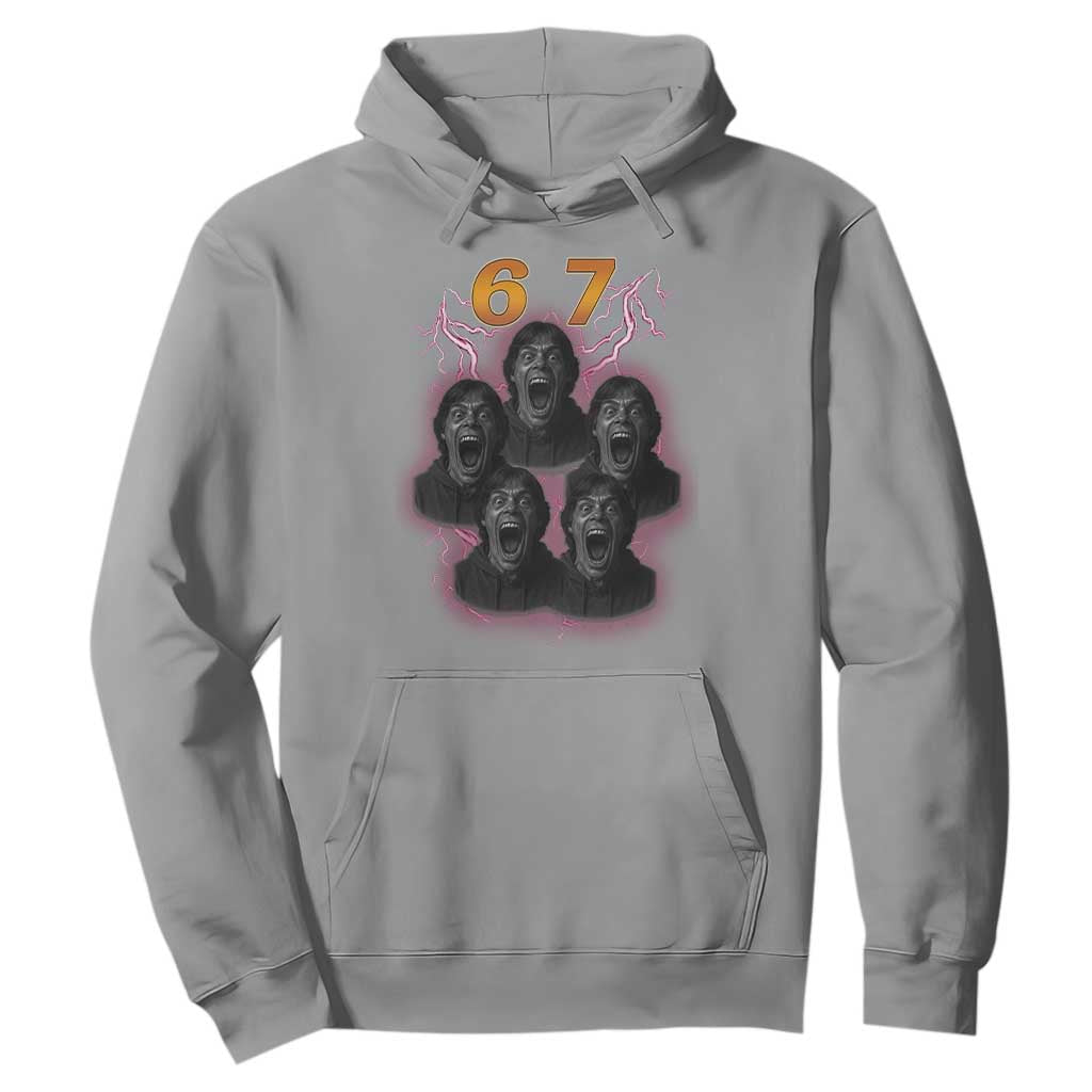 Mason 6 7 Meme Graphic Hoodie Six Seven 67 Meme Horror Edit Bootleg TS02 Sport Gray Print Your Wear