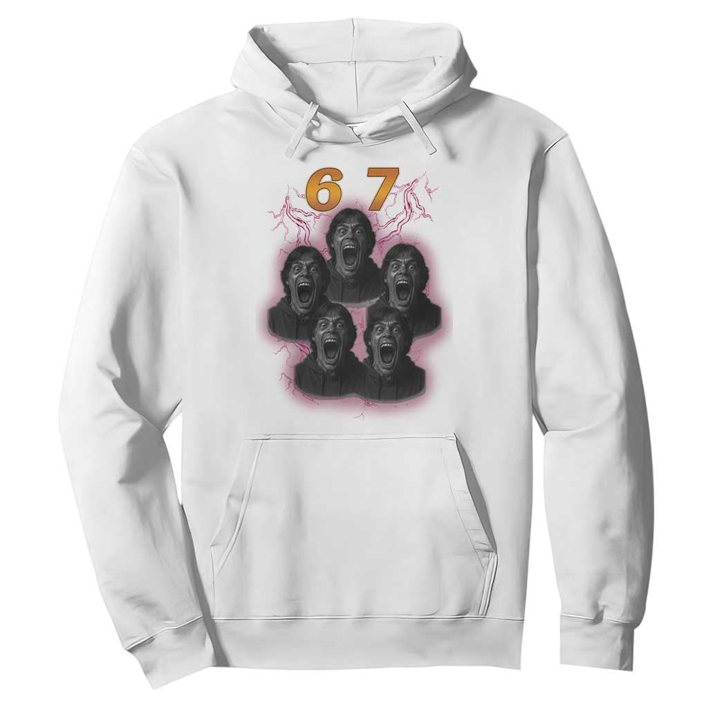 Mason 6 7 Meme Graphic Hoodie Six Seven 67 Meme Horror Edit Bootleg TS02 White Print Your Wear