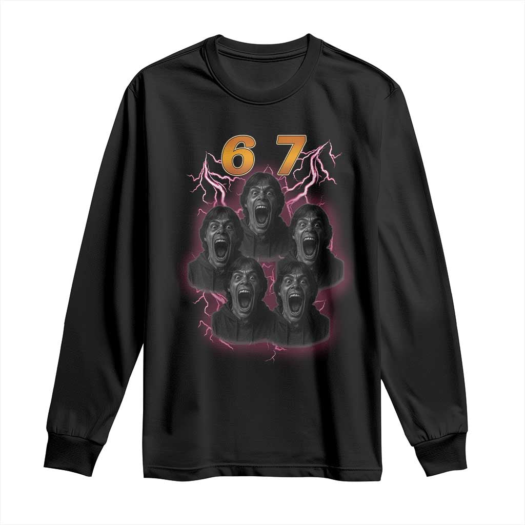 Mason 6 7 Meme Graphic Long Sleeve Shirt Six Seven 67 Meme Horror Edit Bootleg TS02 Black Print Your Wear