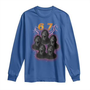 Mason 6 7 Meme Graphic Long Sleeve Shirt Six Seven 67 Meme Horror Edit Bootleg TS02 Royal Blue Print Your Wear