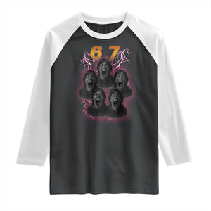 Mason 6 7 Meme Graphic Raglan Shirt Six Seven 67 Meme Horror Edit Bootleg TS02 Black White Print Your Wear