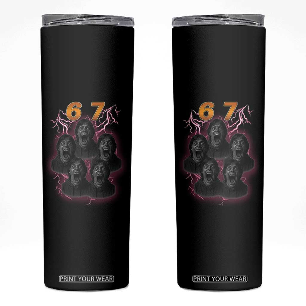 Mason 6 7 Meme Graphic Skinny Tumbler Six Seven 67 Meme Horror Edit Bootleg TS02 Black Print Your Wear