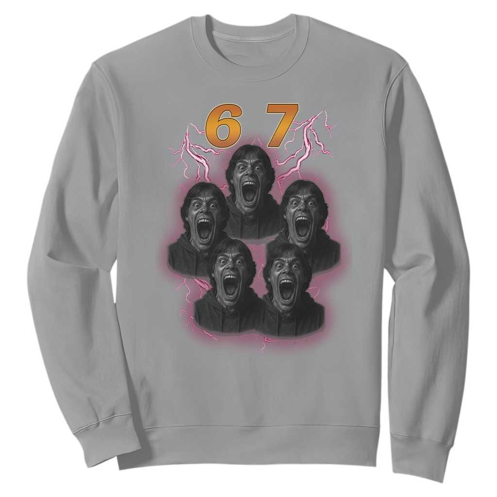 Mason 6 7 Meme Graphic Sweatshirt Six Seven 67 Meme Horror Edit Bootleg TS02 Sport Gray Print Your Wear