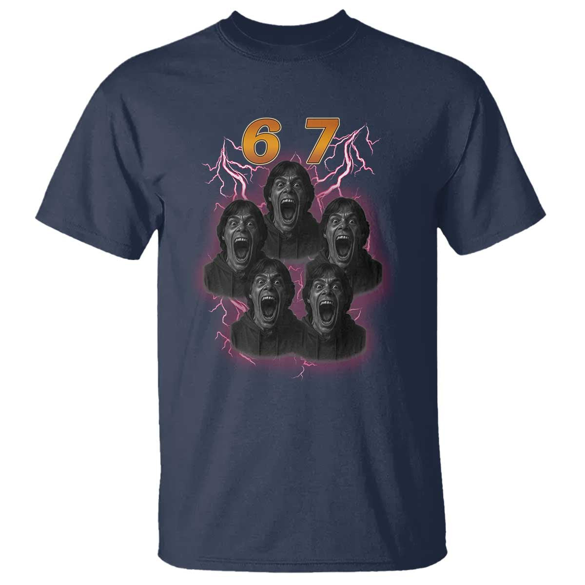 Mason 6 7 Meme Graphic T Shirt Six Seven 67 Meme Horror Edit Bootleg TS02 Navy Print Your Wear