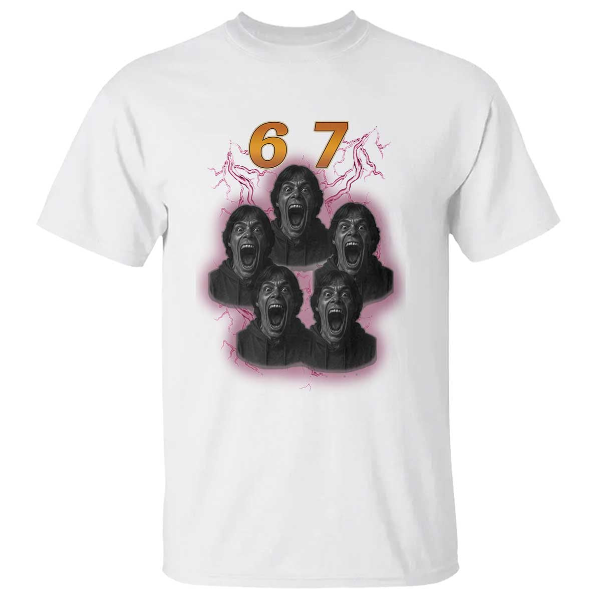 Mason 6 7 Meme Graphic T Shirt Six Seven 67 Meme Horror Edit Bootleg TS02 White Print Your Wear