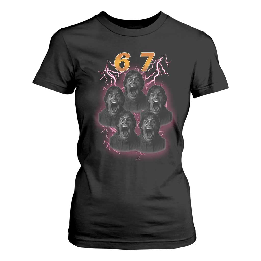 Mason 6 7 Meme Graphic T Shirt For Women Six Seven 67 Meme Horror Edit Bootleg TS02 Black Print Your Wear