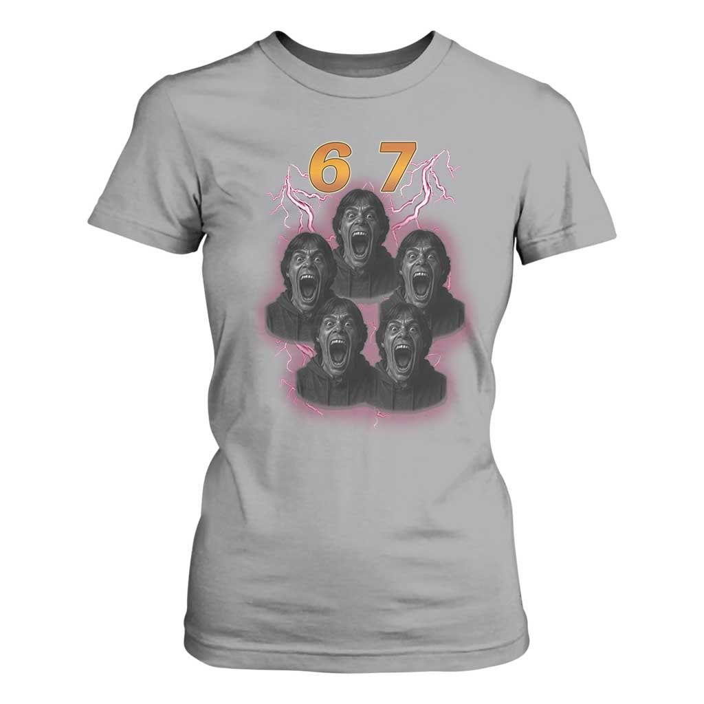 Mason 6 7 Meme Graphic T Shirt For Women Six Seven 67 Meme Horror Edit Bootleg TS02 Sport Gray Print Your Wear