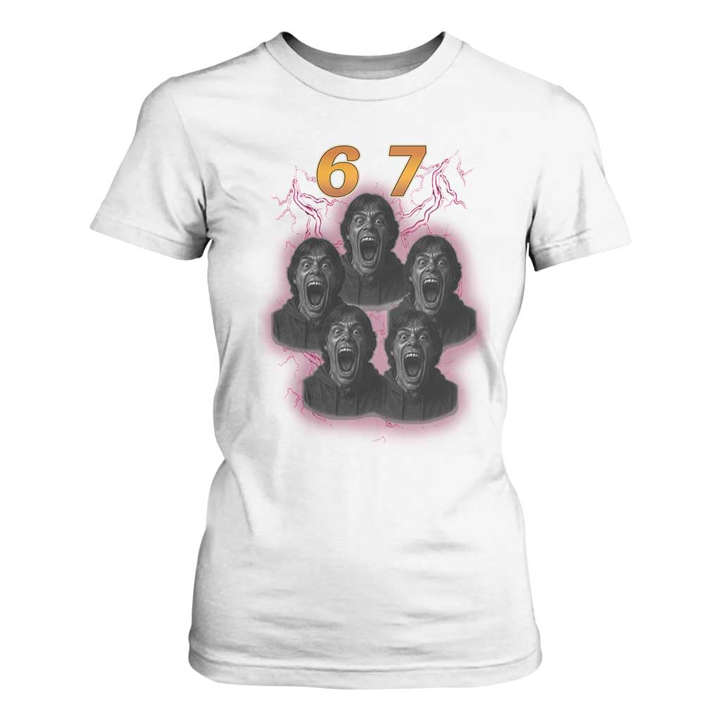 Mason 6 7 Meme Graphic T Shirt For Women Six Seven 67 Meme Horror Edit Bootleg TS02 White Print Your Wear