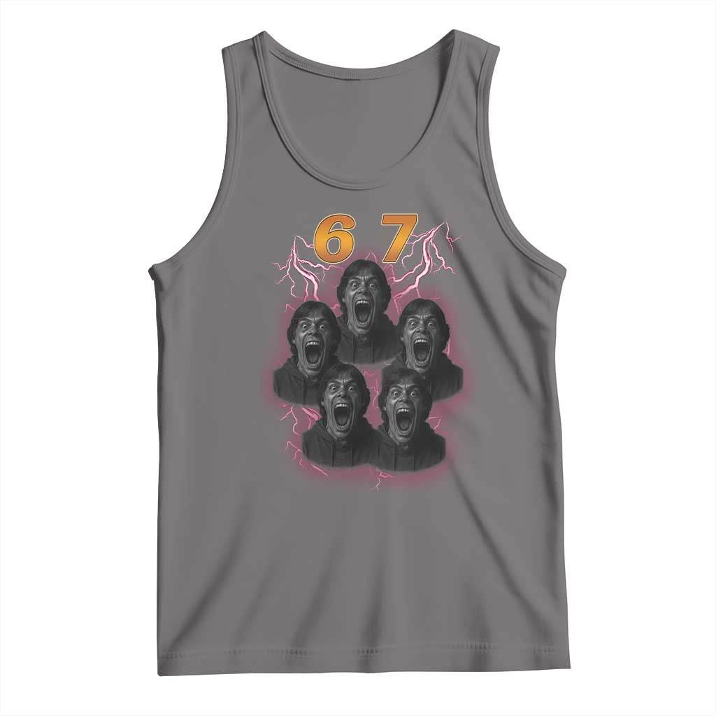 Mason 6 7 Meme Graphic Tank Top Six Seven 67 Meme Horror Edit Bootleg TS02 Deep Heather Print Your Wear