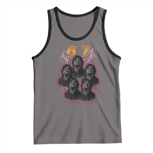 Mason 6 7 Meme Graphic Tank Top Six Seven 67 Meme Horror Edit Bootleg TS02 Deep Heather Black Print Your Wear