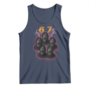 Mason 6 7 Meme Graphic Tank Top Six Seven 67 Meme Horror Edit Bootleg TS02 Navy Print Your Wear