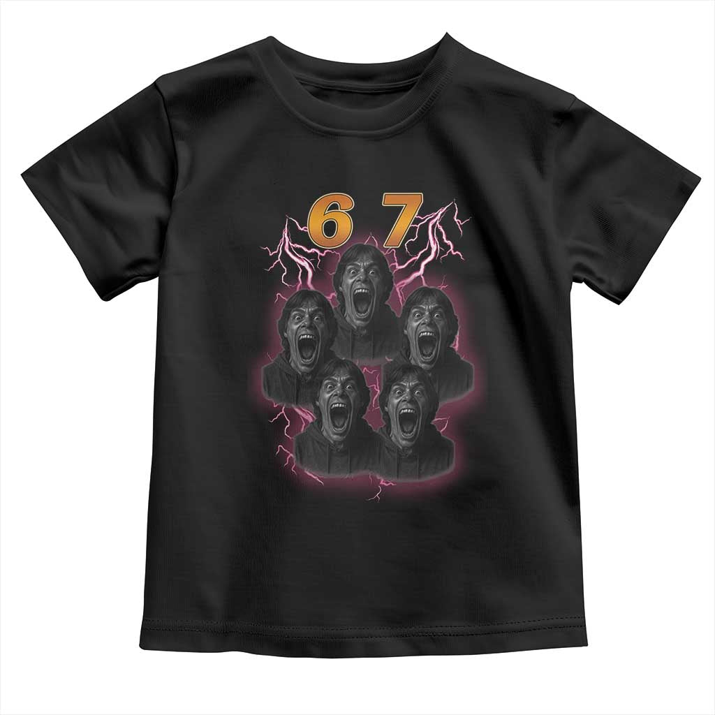 Mason 6 7 Meme Graphic Toddler T Shirt Six Seven 67 Meme Horror Edit Bootleg TS02 Black Print Your Wear