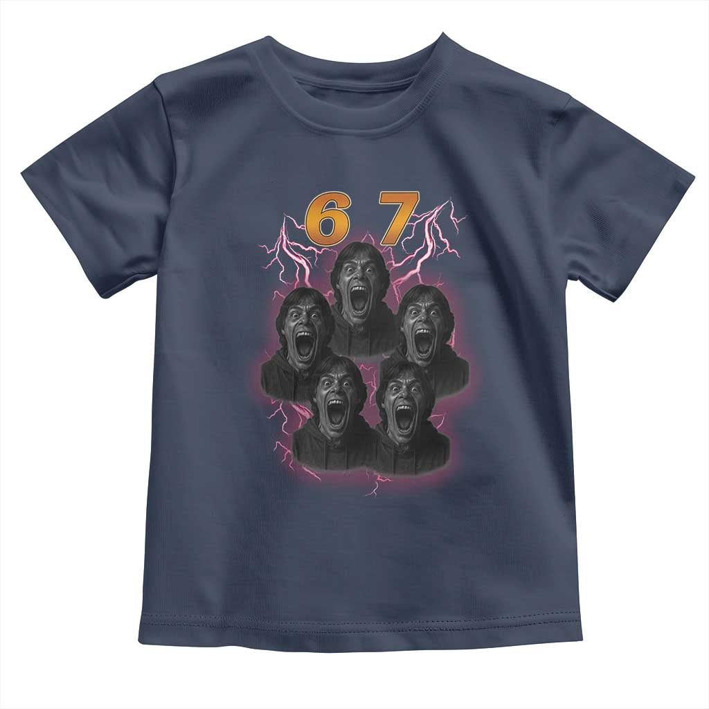 Mason 6 7 Meme Graphic Toddler T Shirt Six Seven 67 Meme Horror Edit Bootleg TS02 Navy Print Your Wear