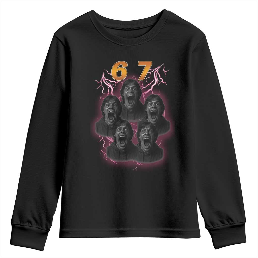 Mason 6 7 Meme Graphic Youth Sweatshirt Six Seven 67 Meme Horror Edit Bootleg TS02 Black Print Your Wear