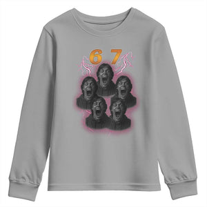 Mason 6 7 Meme Graphic Youth Sweatshirt Six Seven 67 Meme Horror Edit Bootleg TS02 Sport Gray Print Your Wear