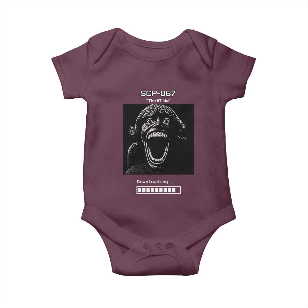 SCP 67 Mason The 6 7 Kid Meme Baby Onesie Six Seven Boy Horror Edit TS02 Maroon Print Your Wear