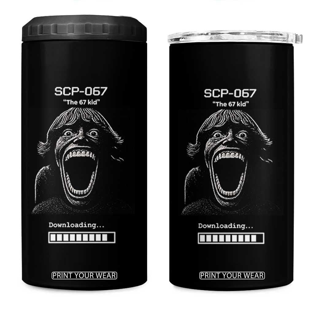 SCP 67 Mason The 6 7 Kid Meme 4 in 1 Can Cooler Tumbler Six Seven Boy Horror Edit TS02 One Size: 16 oz Black Print Your Wear