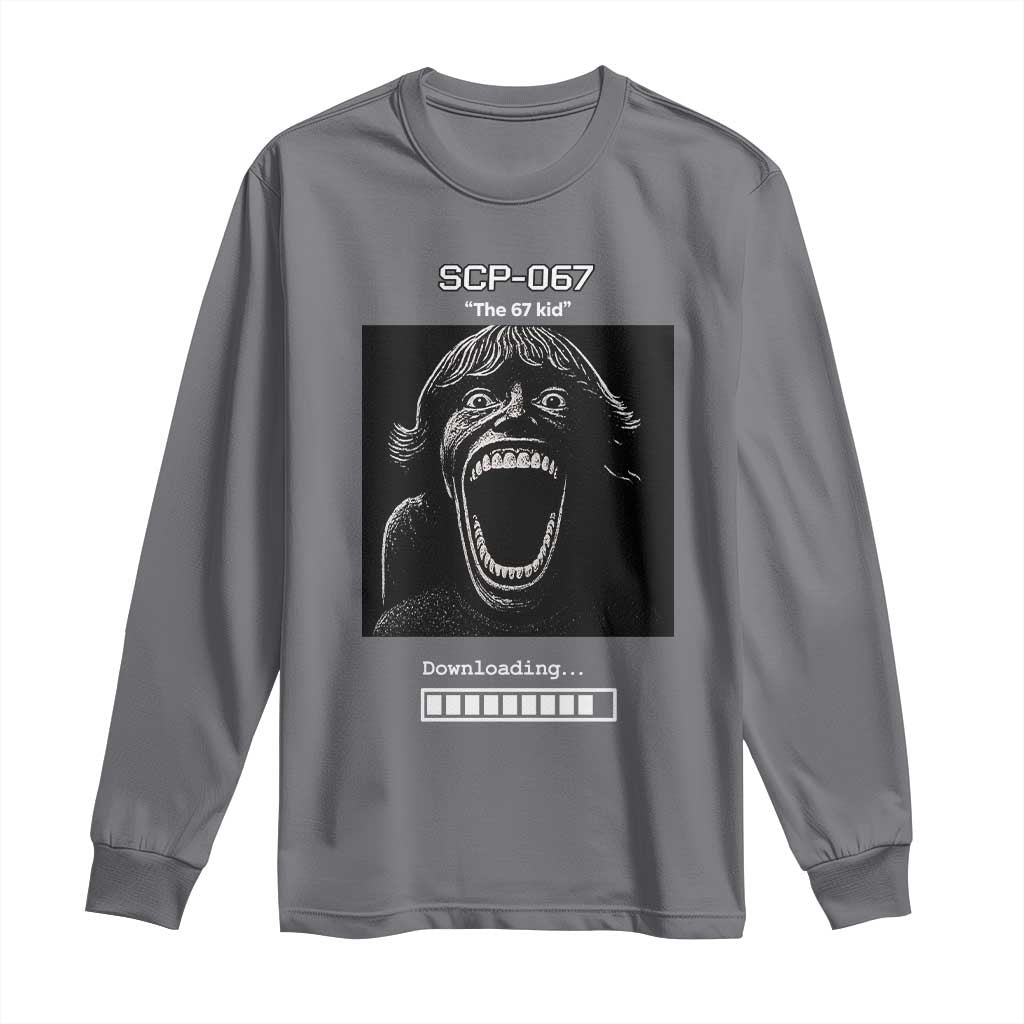 SCP 67 Mason The 6 7 Kid Meme Long Sleeve Shirt Six Seven Boy Horror Edit TS02 Charcoal Print Your Wear