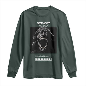 SCP 67 Mason The 6 7 Kid Meme Long Sleeve Shirt Six Seven Boy Horror Edit TS02 Dark Forest Green Print Your Wear
