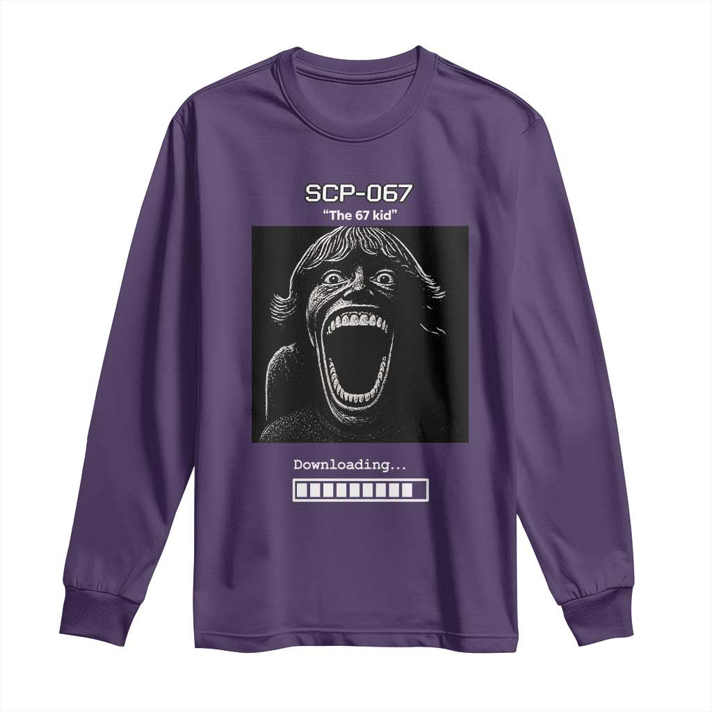 SCP 67 Mason The 6 7 Kid Meme Long Sleeve Shirt Six Seven Boy Horror Edit TS02 Purple Print Your Wear