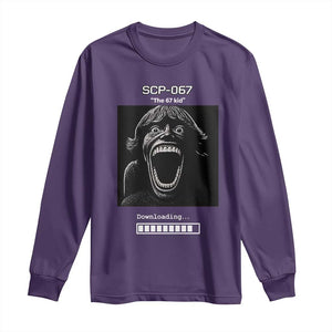 SCP 67 Mason The 6 7 Kid Meme Long Sleeve Shirt Six Seven Boy Horror Edit TS02 Purple Print Your Wear
