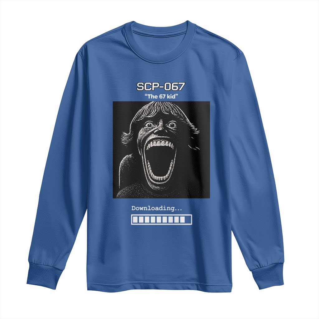 SCP 67 Mason The 6 7 Kid Meme Long Sleeve Shirt Six Seven Boy Horror Edit TS02 Royal Blue Print Your Wear