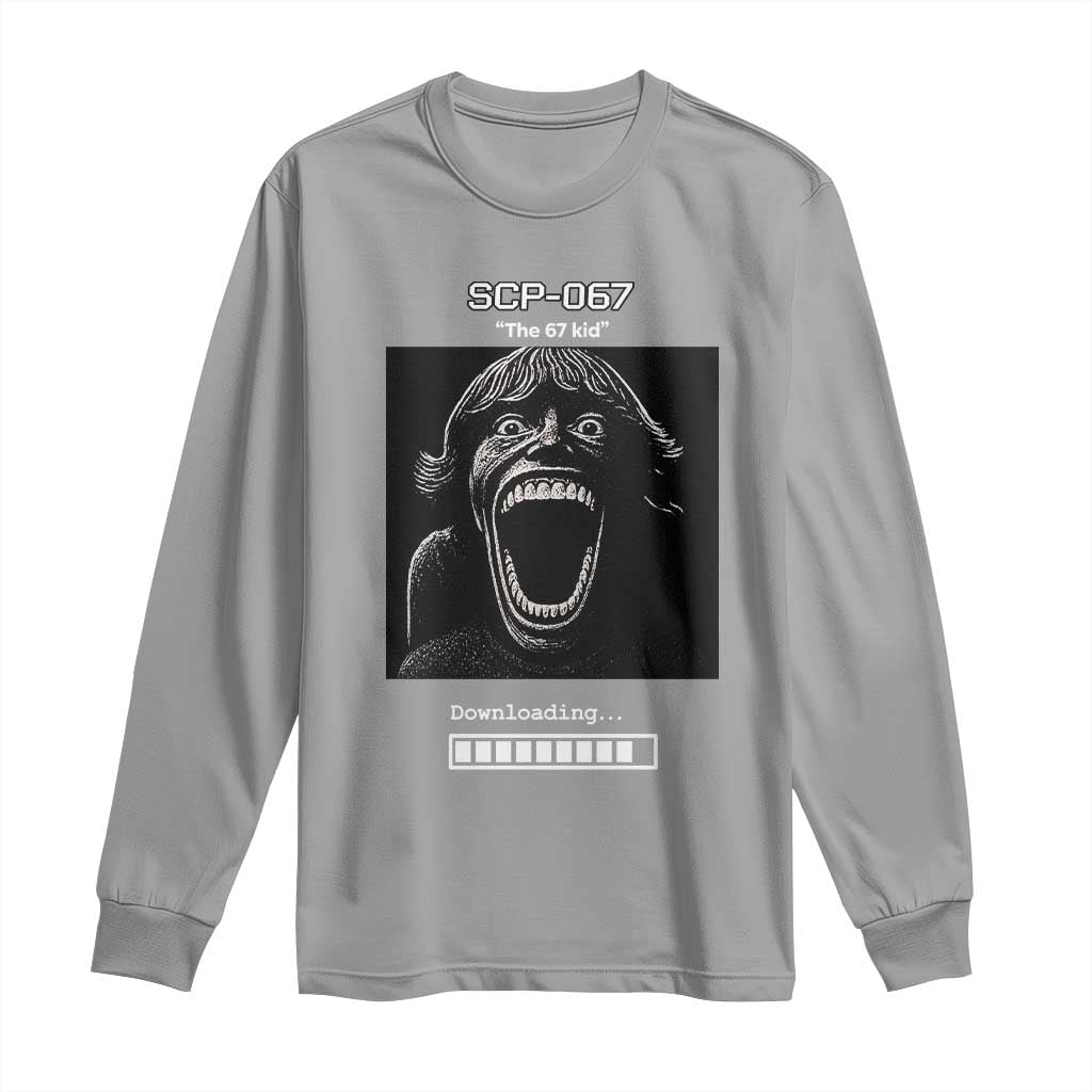 SCP 67 Mason The 6 7 Kid Meme Long Sleeve Shirt Six Seven Boy Horror Edit TS02 Sport Gray Print Your Wear