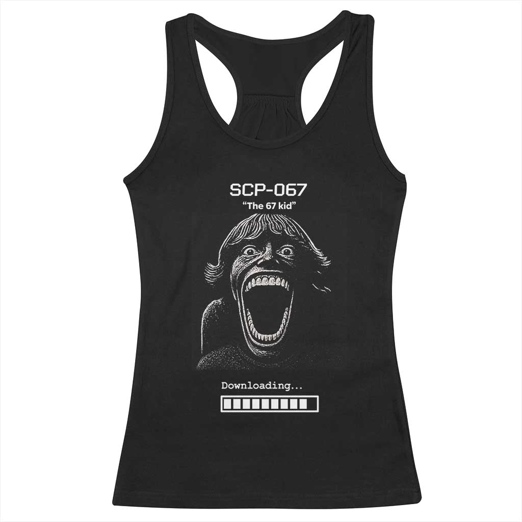 SCP 67 Mason The 6 7 Kid Meme Racerback Tank Top Six Seven Boy Horror Edit TS02 Black Print Your Wear