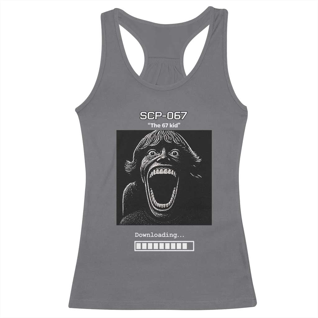 SCP 67 Mason The 6 7 Kid Meme Racerback Tank Top Six Seven Boy Horror Edit TS02 Charcoal Print Your Wear