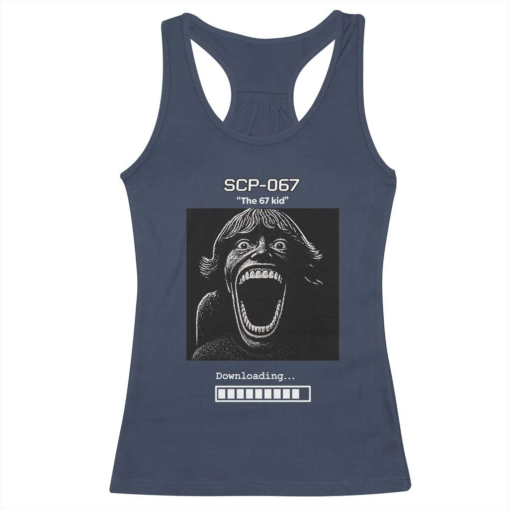 SCP 67 Mason The 6 7 Kid Meme Racerback Tank Top Six Seven Boy Horror Edit TS02 Navy Print Your Wear
