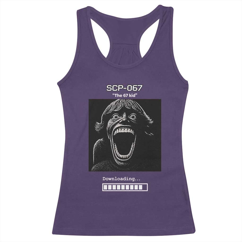 SCP 67 Mason The 6 7 Kid Meme Racerback Tank Top Six Seven Boy Horror Edit TS02 Purple Print Your Wear