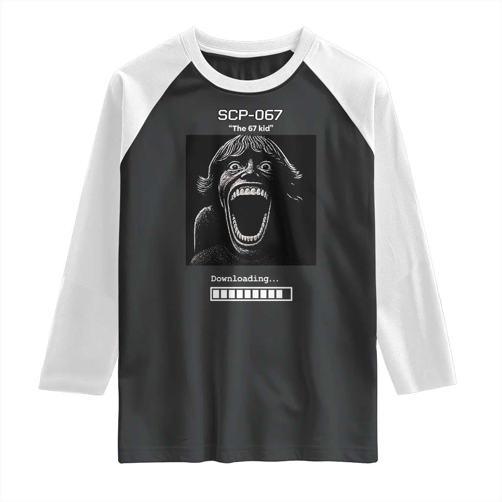 SCP 67 Mason The 6 7 Kid Meme Raglan Shirt Six Seven Boy Horror Edit TS02 Black White Print Your Wear