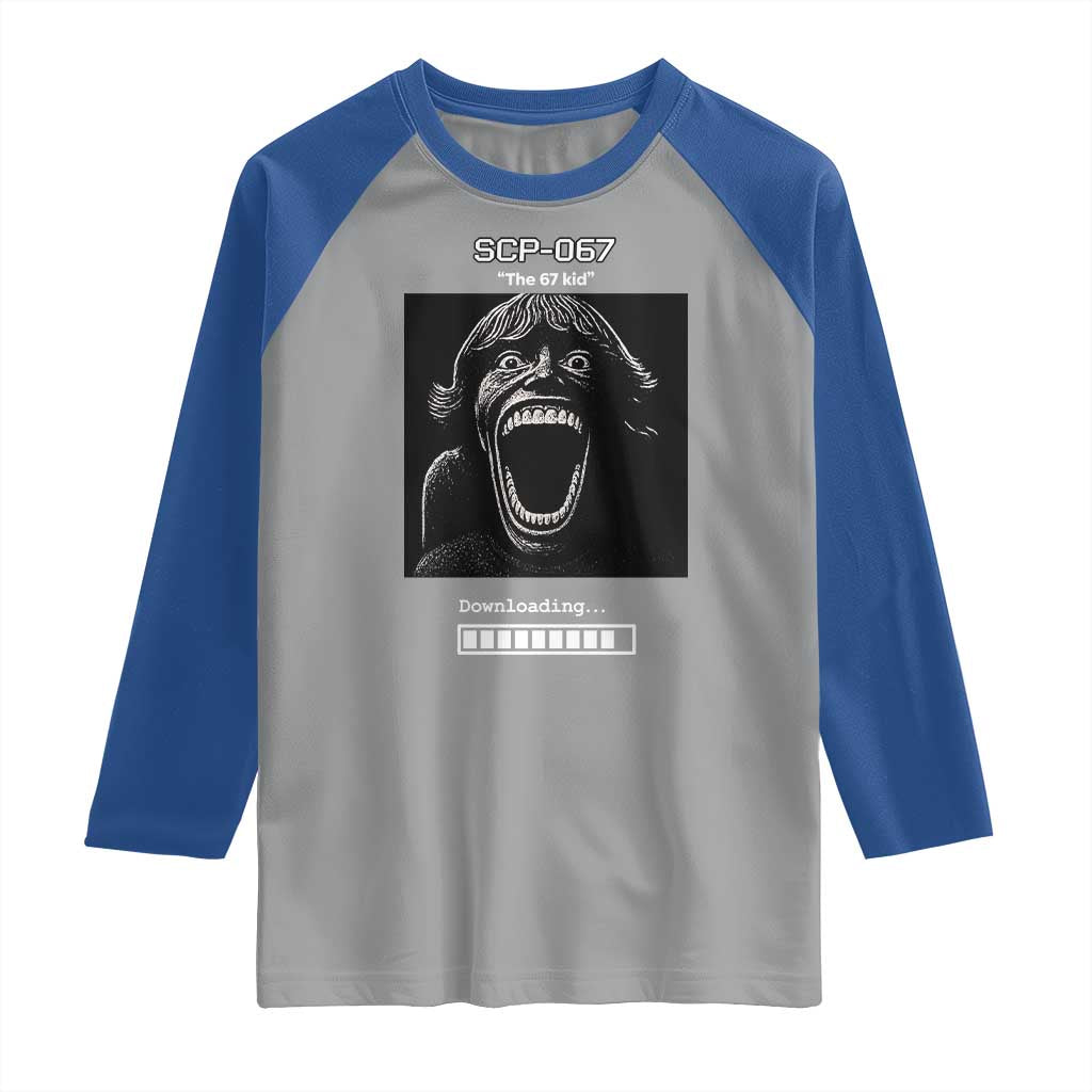 SCP 67 Mason The 6 7 Kid Meme Raglan Shirt Six Seven Boy Horror Edit TS02 Sport Gray Royal Print Your Wear