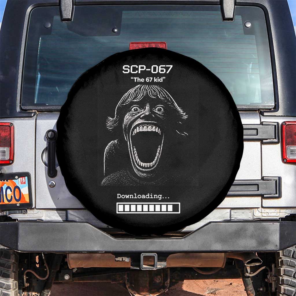 SCP 67 Mason The 6 7 Kid Meme Spare Tire Cover Six Seven Boy Horror Edit TS02 No hole Black Print Your Wear