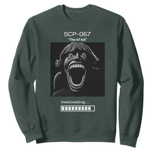 SCP 67 Mason The 6 7 Kid Meme Sweatshirt Six Seven Boy Horror Edit TS02 Dark Forest Green Print Your Wear