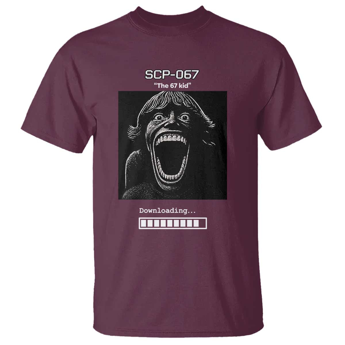 SCP 67 Mason The 6 7 Kid Meme T Shirt Six Seven Boy Horror Edit TS02 Maroon Print Your Wear