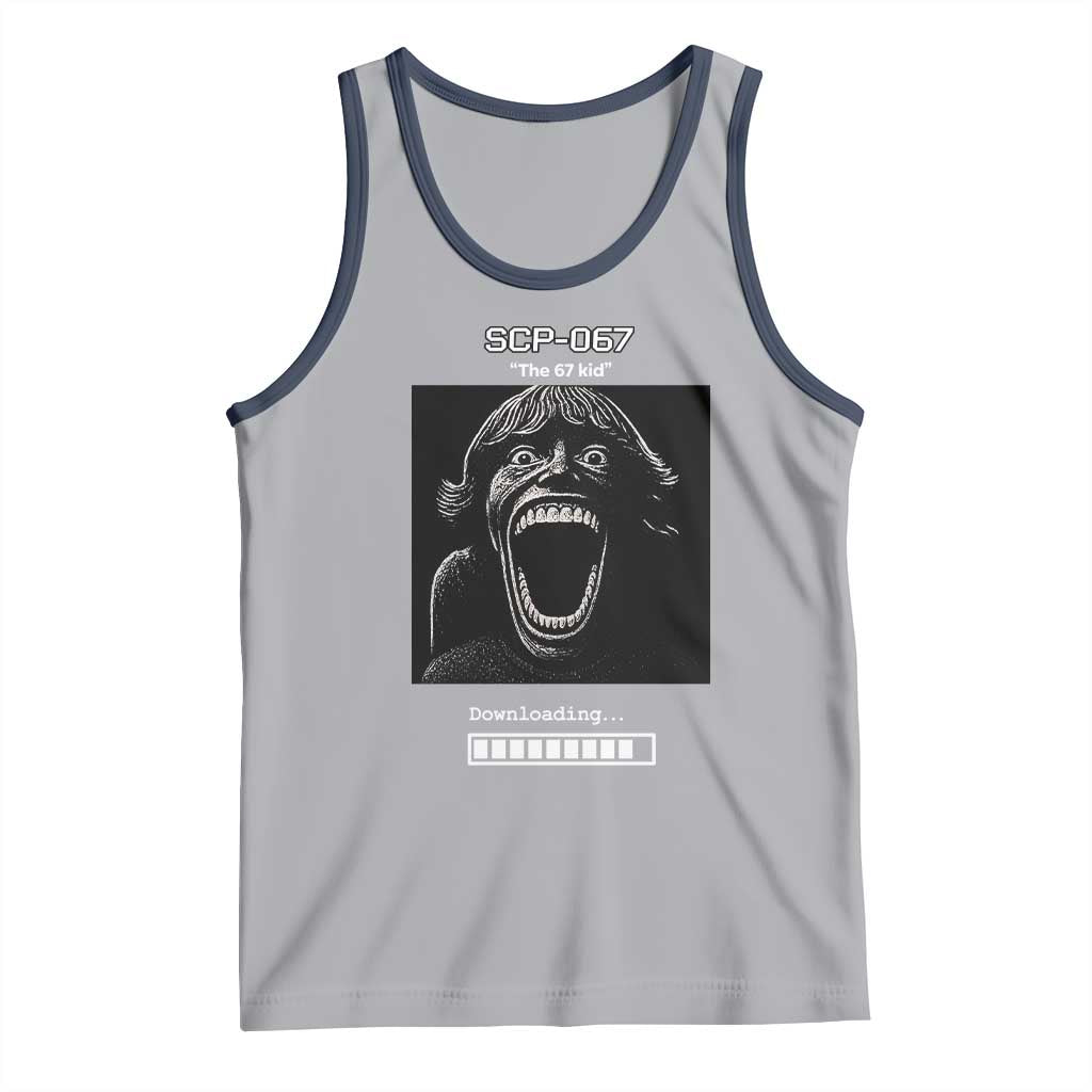 SCP 67 Mason The 6 7 Kid Meme Tank Top Six Seven Boy Horror Edit TS02 Athletic Heather Navy Print Your Wear