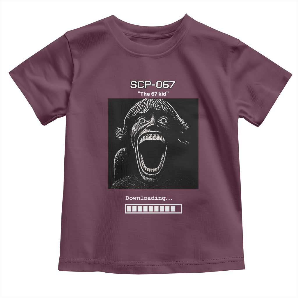 SCP 67 Mason The 6 7 Kid Meme Toddler T Shirt Six Seven Boy Horror Edit TS02 Maroon Print Your Wear