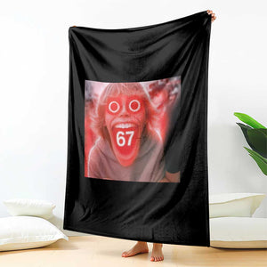 67 Mason Kid Glitchcore Graphic Throw Blanket Screaming Boy Six Seven Viral Meme Devil Edit TS02 Print Your Wear
