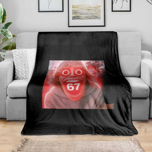 67 Mason Kid Glitchcore Graphic Throw Blanket Screaming Boy Six Seven Viral Meme Devil Edit TS02 Print Your Wear