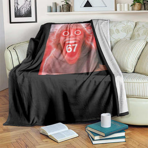 67 Mason Kid Glitchcore Graphic Throw Blanket Screaming Boy Six Seven Viral Meme Devil Edit TS02 Print Your Wear
