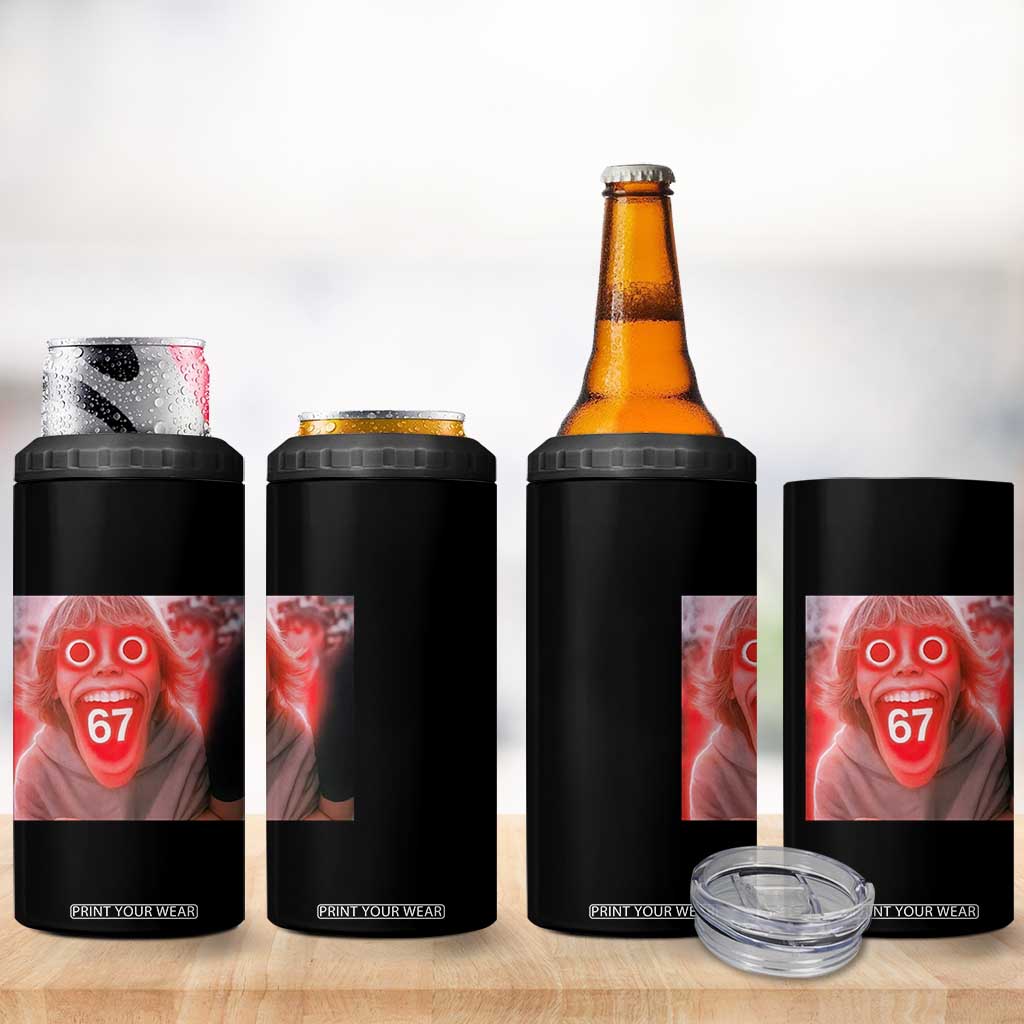 67 Mason Kid Glitchcore Graphic 4 in 1 Can Cooler Tumbler Screaming Boy Six Seven Viral Meme Devil Edit TS02 Print Your Wear